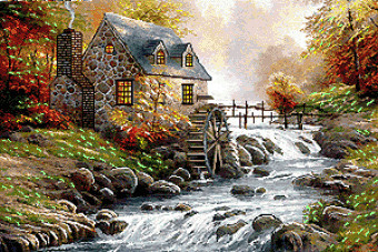 نخ ونقشه تابلوفرش طرح منظره کد1 (189)