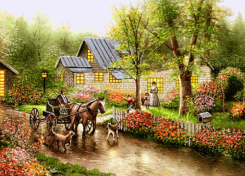 نخ ونقشه تابلوفرش طرح منظره کد1 (382)