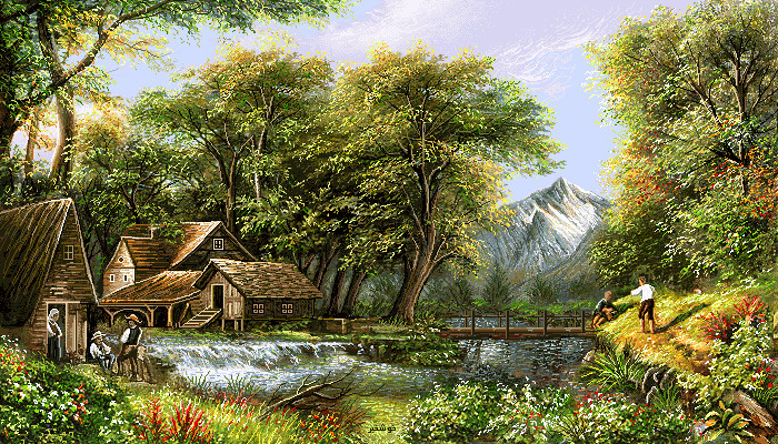 نخ ونقشه تابلوفرش طرح منظره کد1 (863)