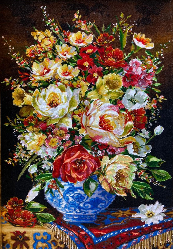 تابلوفرش دستباف گل گلدان کد2277
