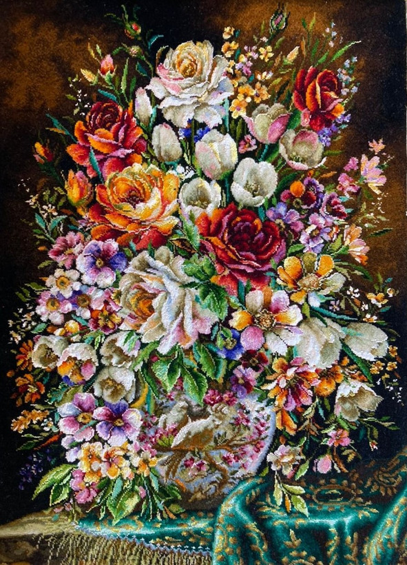تابلوفرش دستباف گل گلدان کد2280
