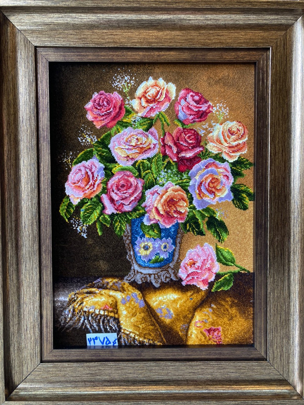 تابلوفرش دستباف گل گلدان کد2375