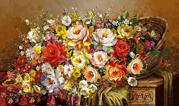 نخ ونقشه تابلوفرش طرح گل وگلدان کد78526
