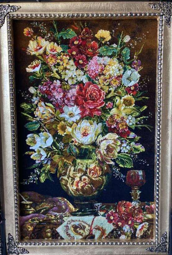 تابلوفرش دستباف گل گلدان کد2394