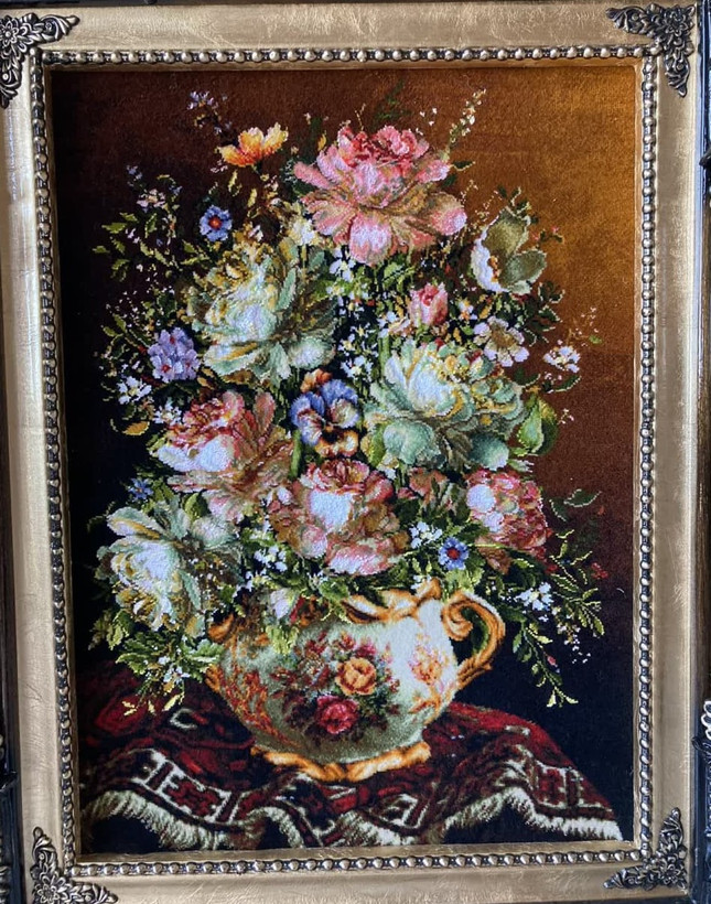 تابلوفرش دستباف گل گلدان کد2395