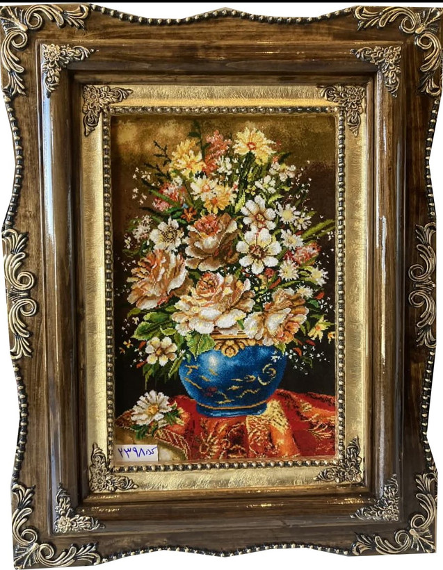 تابلوفرش دستباف گل گلدان کد2398