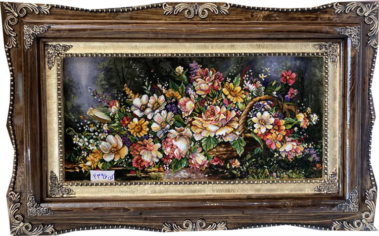 تابلوفرش طرح گل وگلدان کد2396