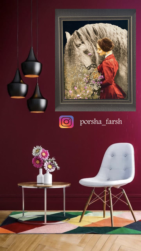تابلو فرش دستبافت طرح فرانسوی کد2198