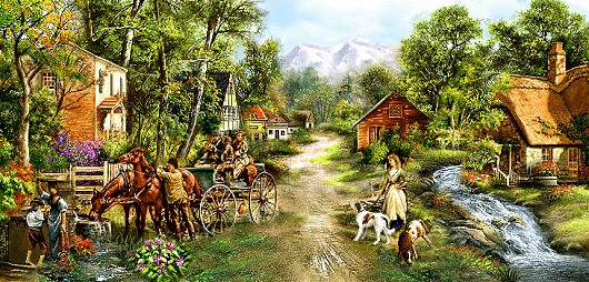نخ ونقشه تابلوفرش طرح منظره کد1 (22)