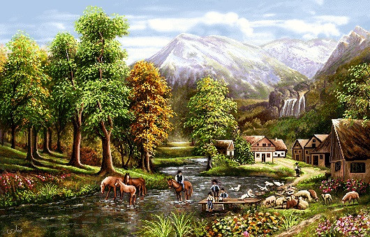 نخ ونقشه تابلوفرش طرح منظره کدlbwjn4yq