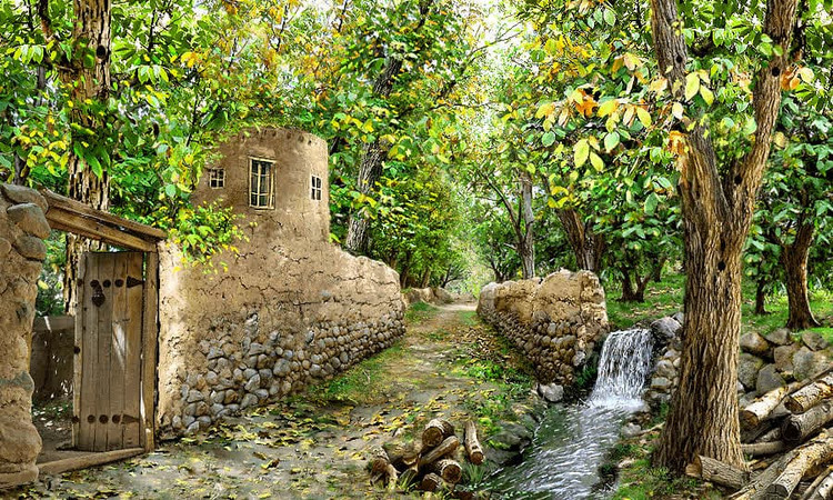 نخ ونقشه تابلوفرش طرح منظره کد80
