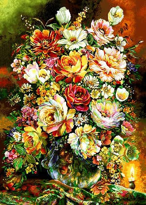 نخ ونقشه تابلوفرش طرح گل وگلدان کد(22)1