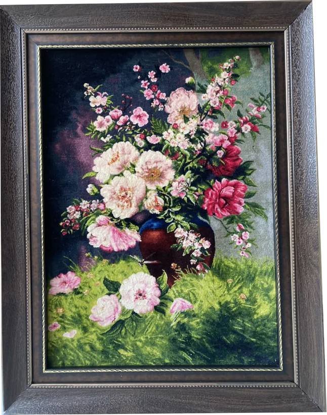 تابلوفرش دستباف گل گلدان کد658