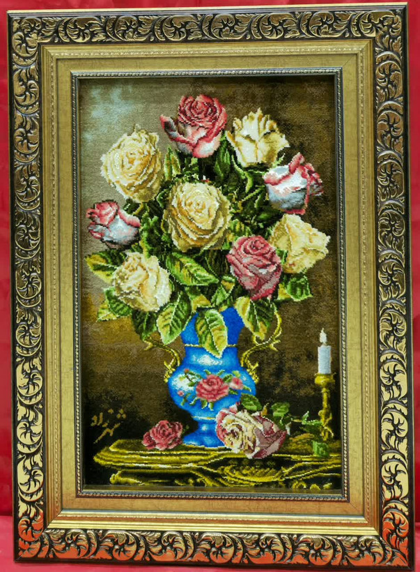 تابلوفرش دستباف گل گلدان کد2550